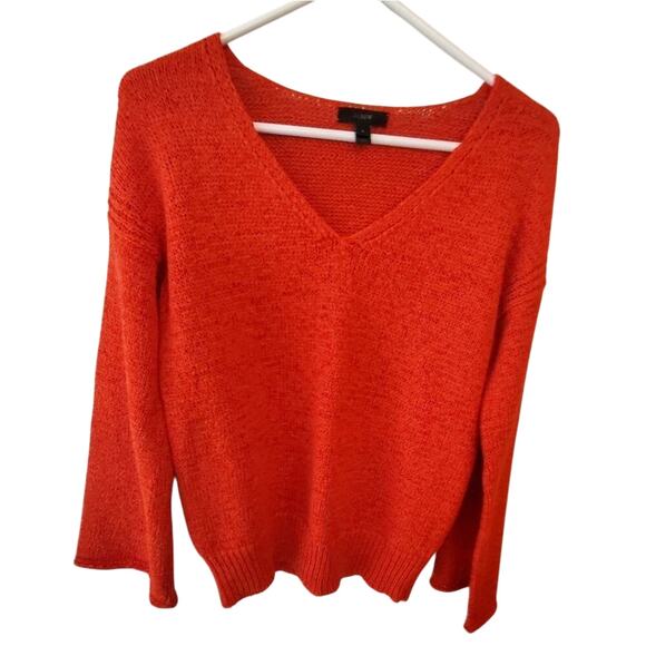J crew cropped orange‎ sweater size small - Picture 6 of 8